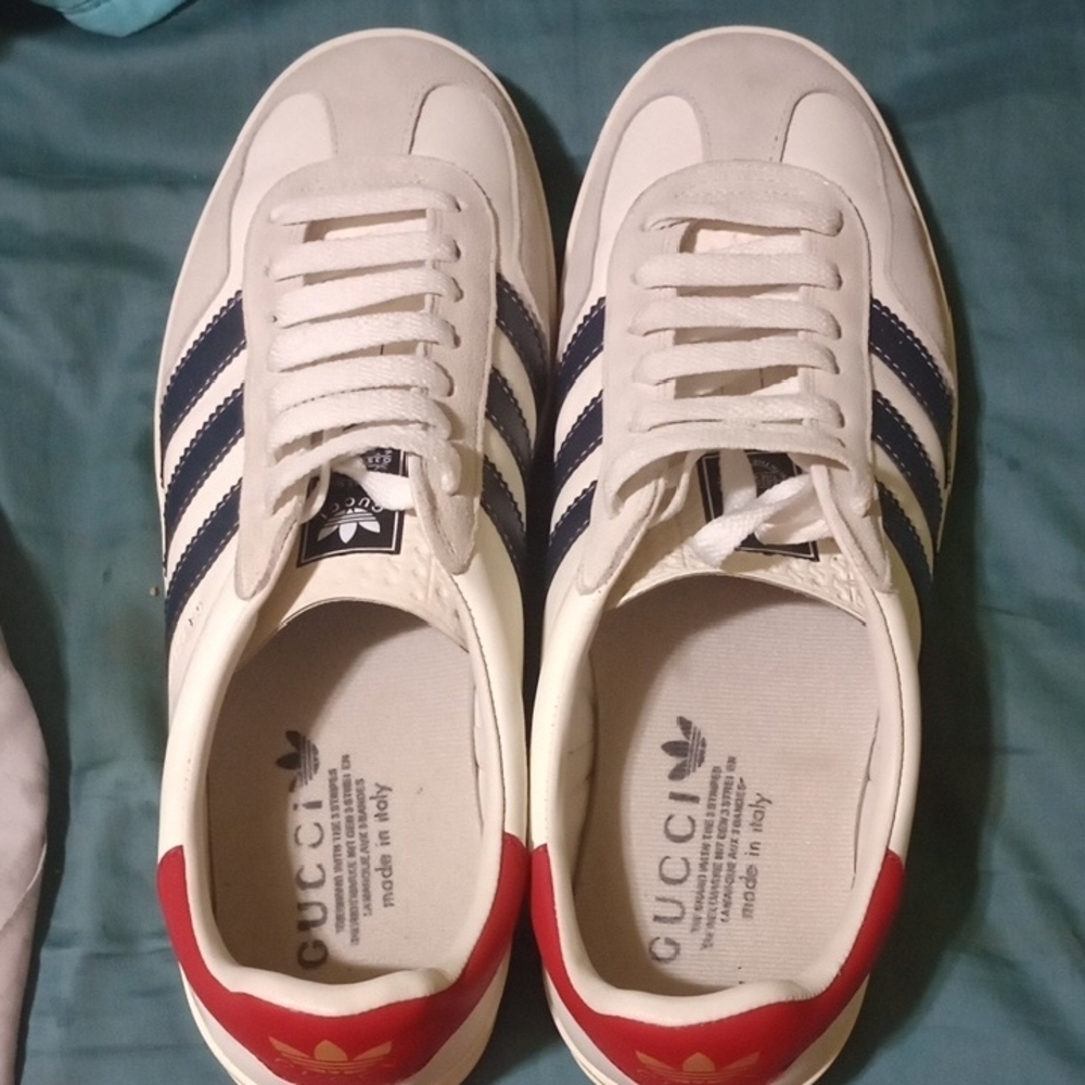 Gucci Men's White and Red Sneakers